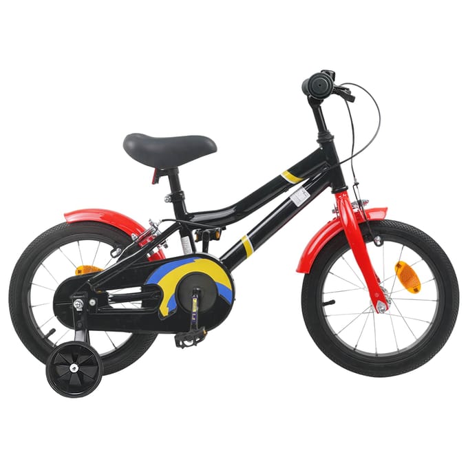vidaXL - Kinderfiets - 12 - Inch - voor - 2-4 - jaar - oud - Zwart - en - Rood