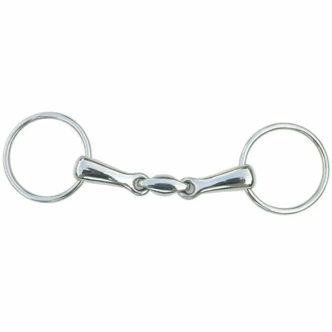 2-rings roestvrijstalen paardenbit, dubbel gekrompenTattini