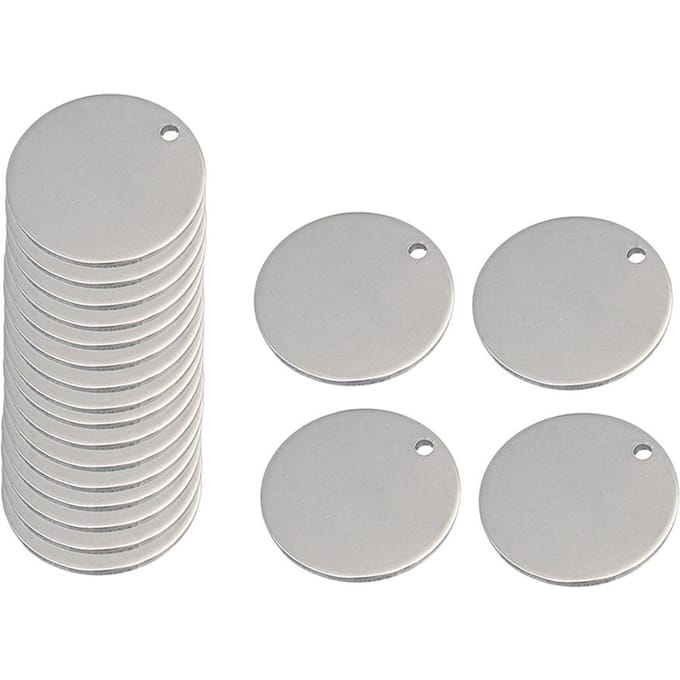 20 stuks metalen platte ronde cirkel blanco munt stempelen charmes tag hangers 8 mm 8mm white