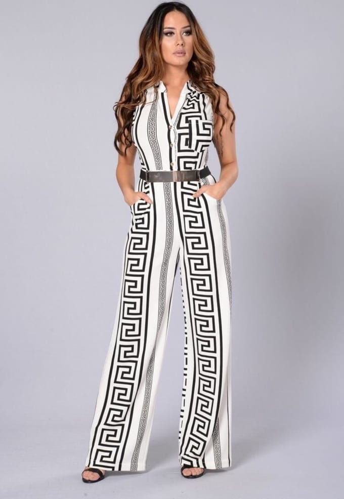 Lena jumpsuit | Wit | Met ceintuur | Verkrijgbaar in meerdere maten en kleuren