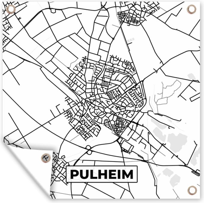 Tuindoek Plattegrond - Stadskaart - Pulheim - Kaart - 100x100 cm
