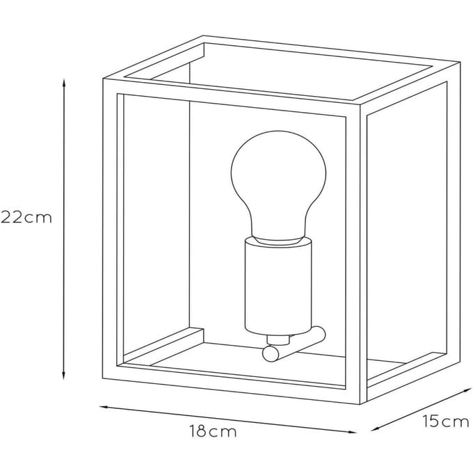 Lucide Wandlamp Arthur met metalen frame, zwart