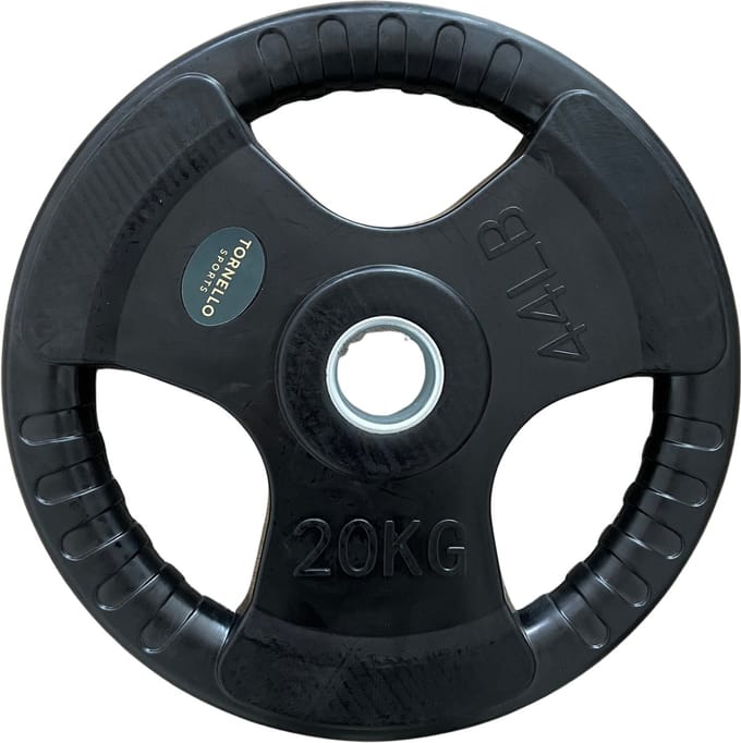 Tornello sports Tri-Grip 20 kg plaat met rubberen coating