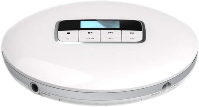 Draagbare CD-speler - Walkman MP3 - Muziek Luisteren - HiFi Geluid - 143x142x25mm - Wit