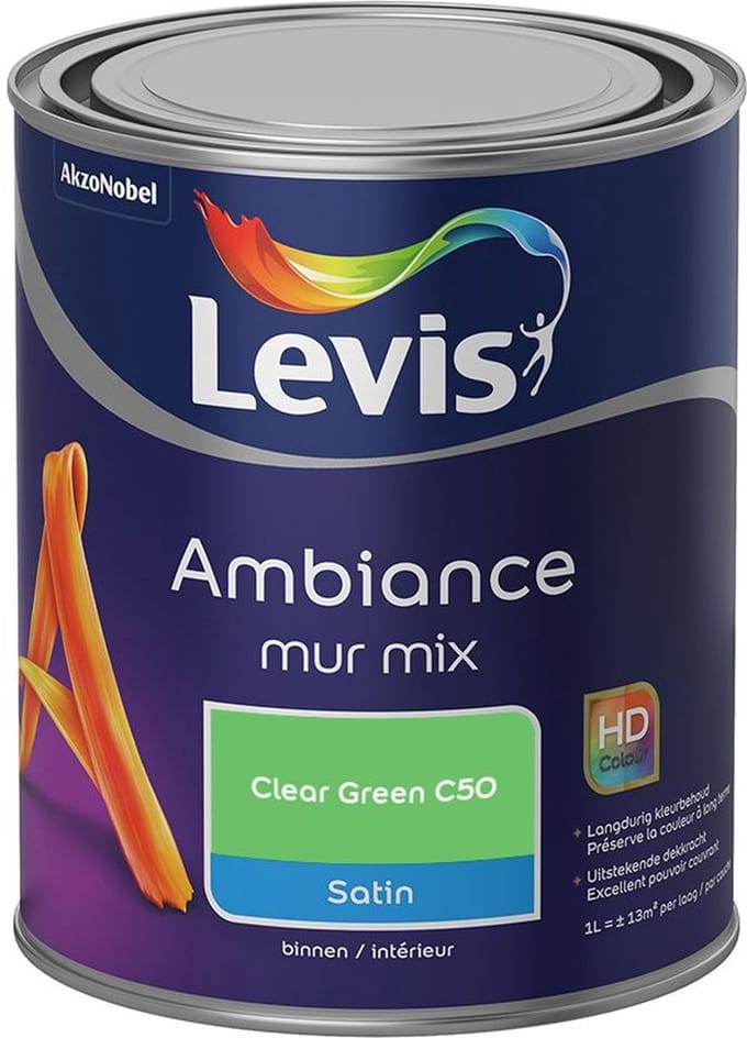 Levis - Ambiance Mur Satin Mix - Clear Green C50 - Mengverf - 1 L