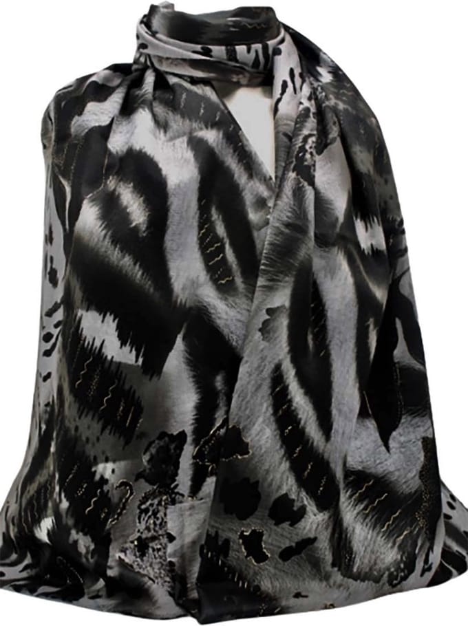 Dames Sjaal met Grijs-Zwarte Camouflage