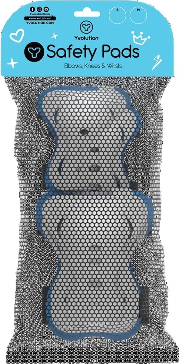 Yvolution - Blauwe beschermset - Maat S - Valbescherming - Elleboog, knie- en polsbeschermers