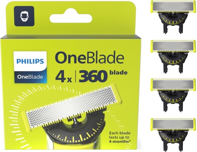 Philips OneBlade 360 Blade - Vervangmesjes - Scheermesjes - 4-pack - QP440/50