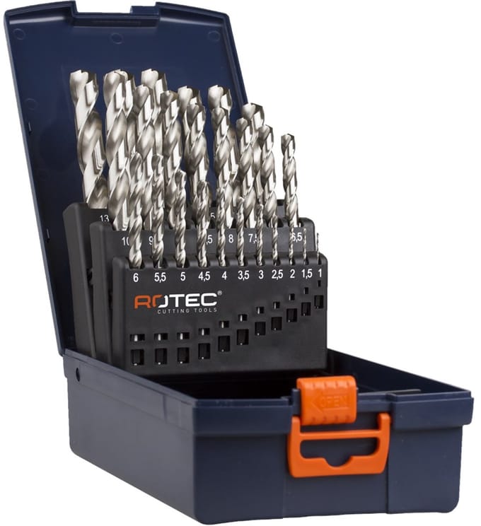Rotec Spiraalborenset '105', DIN338, type N, 25-dlg, ø1-13 ABS