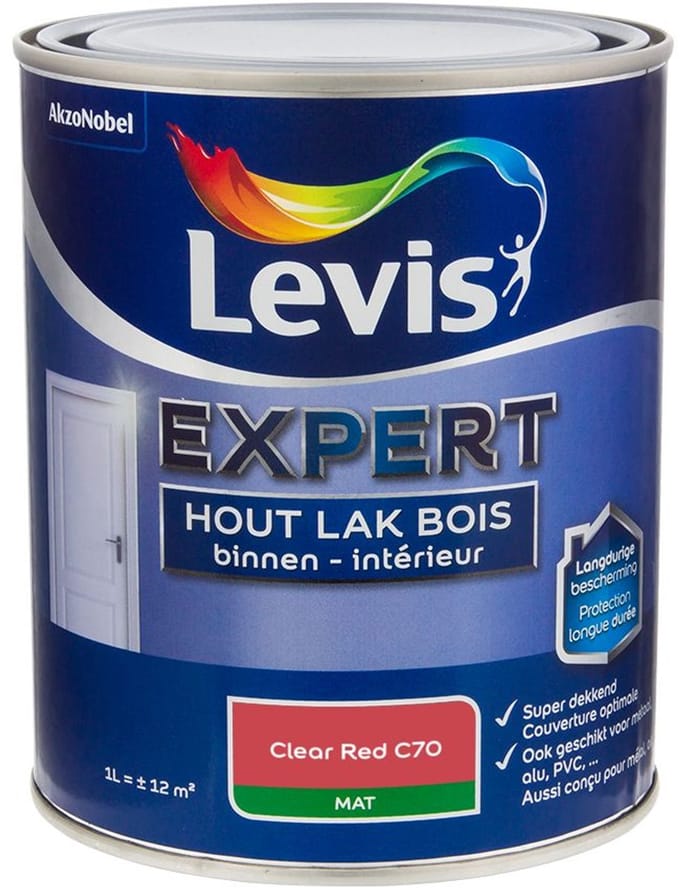 Levis - Expert Hout Lak Binnen Mat Mix - Clear Red C70 - Mengverf - 1 L