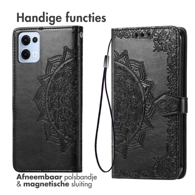 imoshion Hoesje - Geschikt voor Oppo Reno 13 - Mandala Bookcase - Zwart