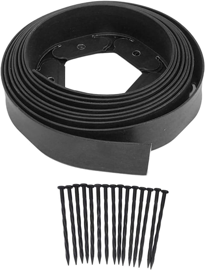 Tuinrand Kit - Gazonrand Bloemrand - Tuin Afscheiden - Zonder Graven Installatie - 5 Meter - Zwart