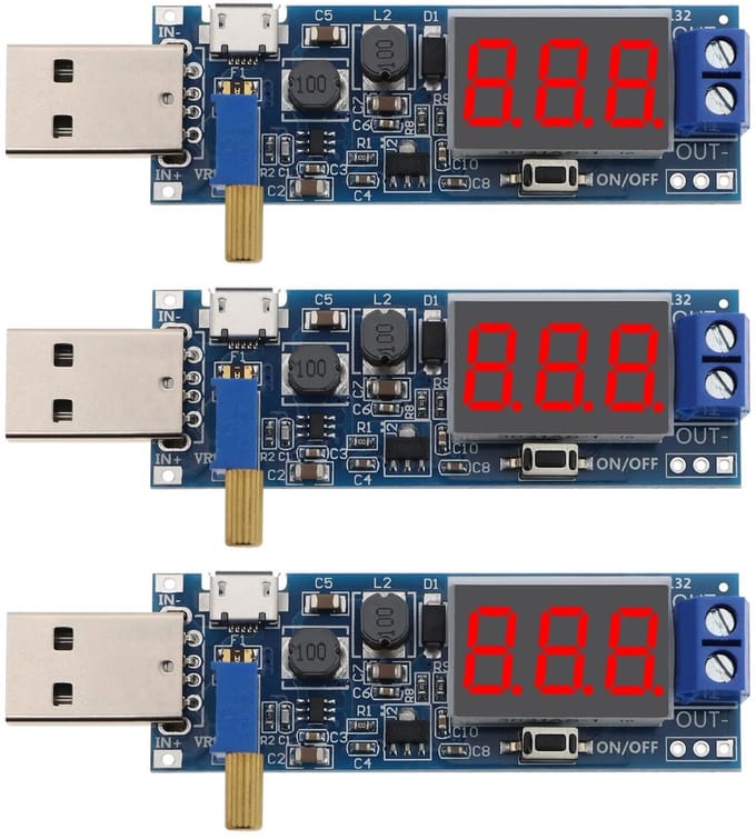 Dailygoody - USB Input Regulator Board - Verstelbare Voeding - Compact Formaat - Digitale Display - Buck Boost Module - Geschikt voor Diverse Toepassi