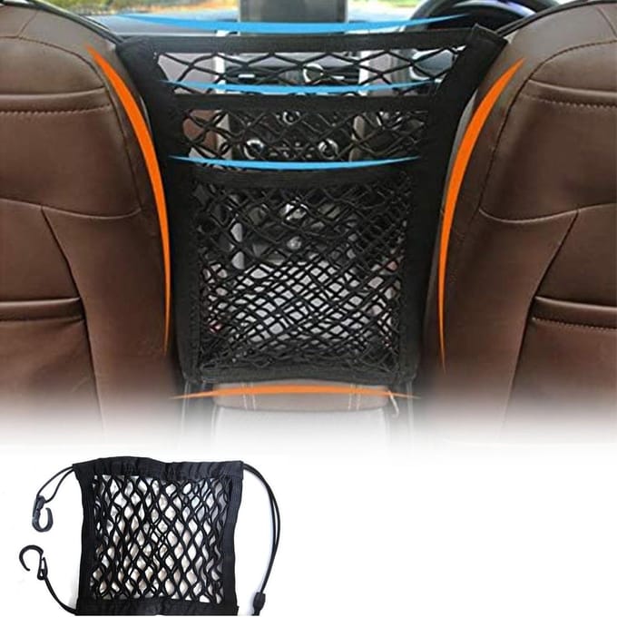 Auto Opbergnet - Auto Organizer Net - Auto Interieur Organiseren - Drielaags Ontwerp - Universeel - Zwart