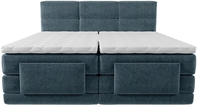 Vente-unique Boxspringbed stof blauw 2 x 90 x 200 cm