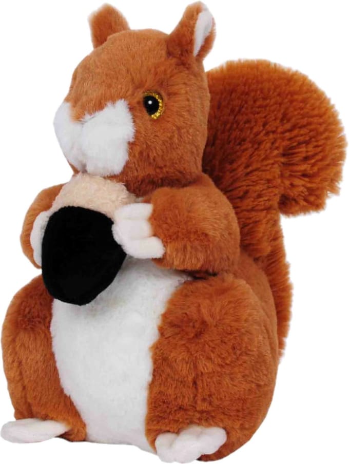 Pluche speelgoed knuffeldier Eekhoorn - 23 cm - met eikel nootje - rood/bruin