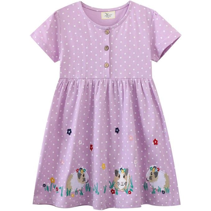 Robe pour filles tricotée, jolie robe brodée pour filles 120CM white