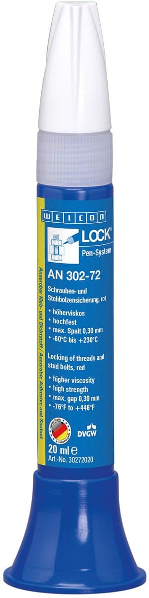 Weicon 30272020 WEICONLOCK AN 302-72 20 ml Schroef- & Steunstiftbeveiliging |Hoge temperaturen, rood