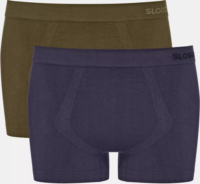 sloggi men GO Smooth Short C2P Heren Onderbroek - Groen - DonkerCombinatie - Maat S