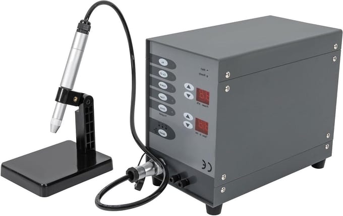 Puntlasapparaat - Lasmachine Puls - Metaal Bewerken - Dubbel LCD Display - 28 x 15.5 x 23.5 cm - Grijs