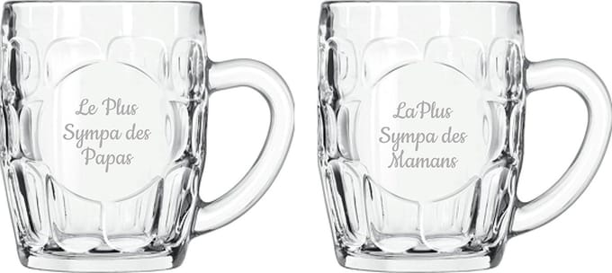 Bierpul gegraveerd - 55cl - Le Plus Sympa des Papas & La Plus Sympa des Mamans