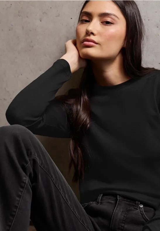 Basic shirt met lange mouwen