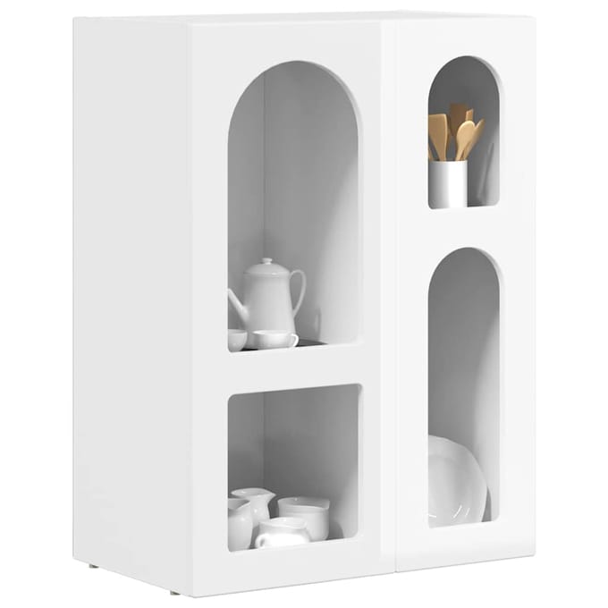 vidaXL - Dressoir - ELST - Hoogglans - wit - 59 - x - 35 - x - 80.5 - cm - Bewerkt - hout
