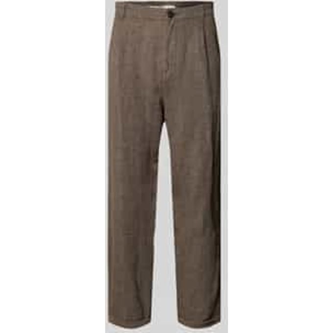 relaxed fit stoffen broek van mix van katoen en linnen model 'RON'