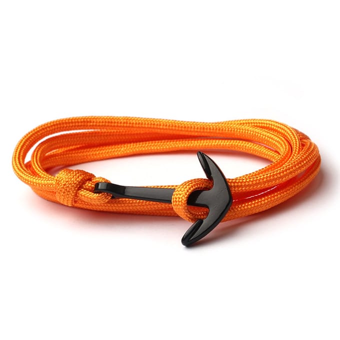 Anker armband Neon Oranje polyester koord