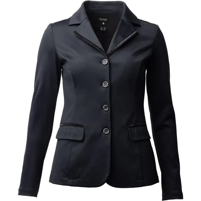 Horze Ada Dames wedstrijdjack met glitters, Black, 38