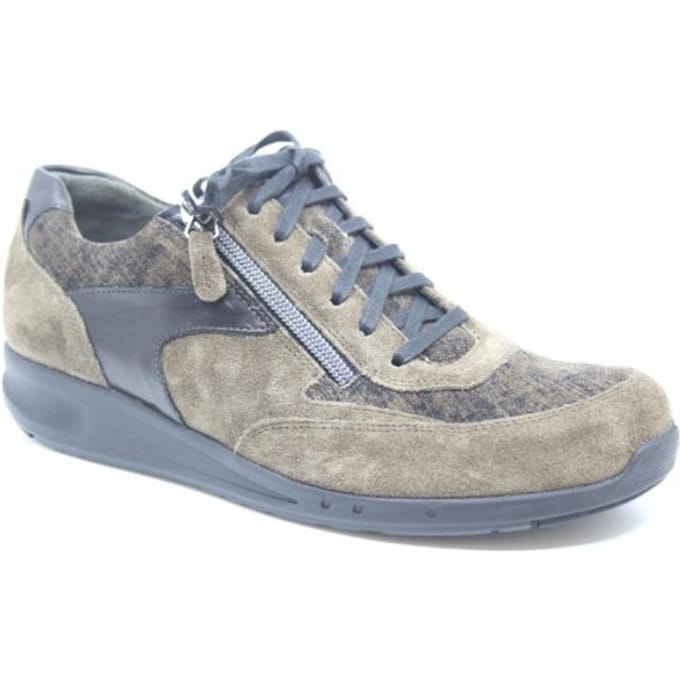 Durea, 6260 682 9850, Khaki dames sneaker met rits wijdte E