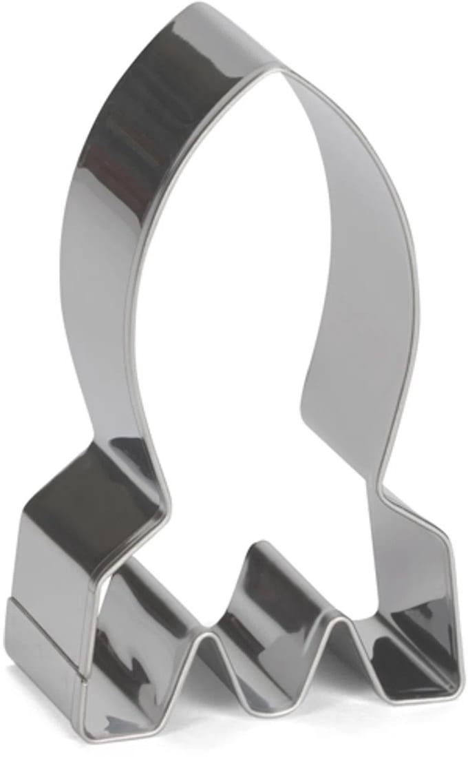uitsteekvorm Raket 7 cm RVS zilver