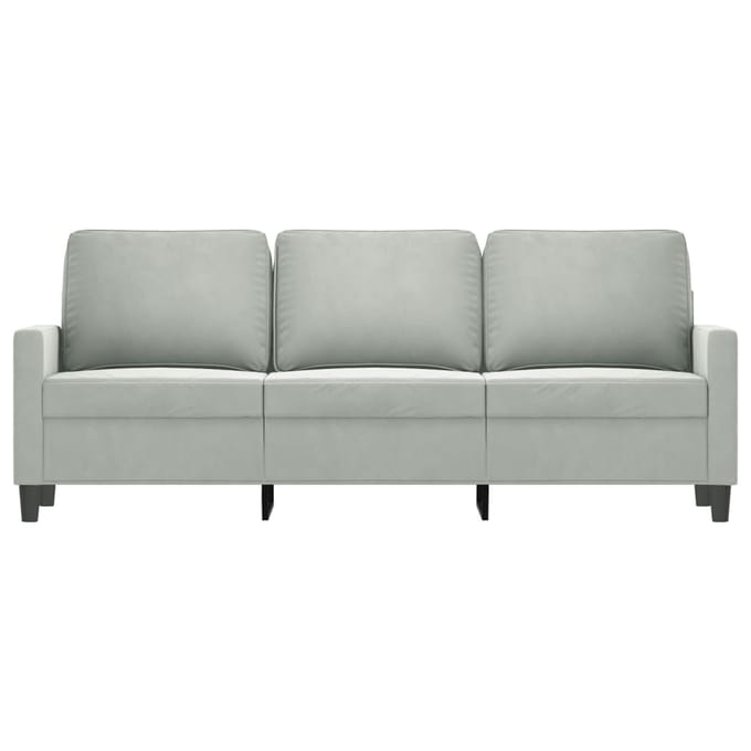 vidaXL - Driezitsbank - 180 - cm - fluweel - lichtgrijs
