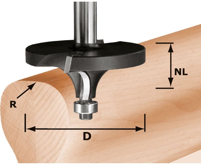 Festool afrondfrees HW schacht 12 mm HW R16/D64/26 S12 - 492710