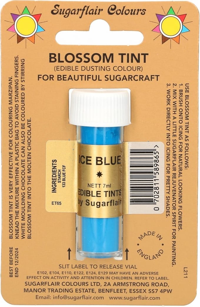 Sugarflair Eetbare Kleurpoeder - IJsblauw - 7ml - Voedingskleurstof