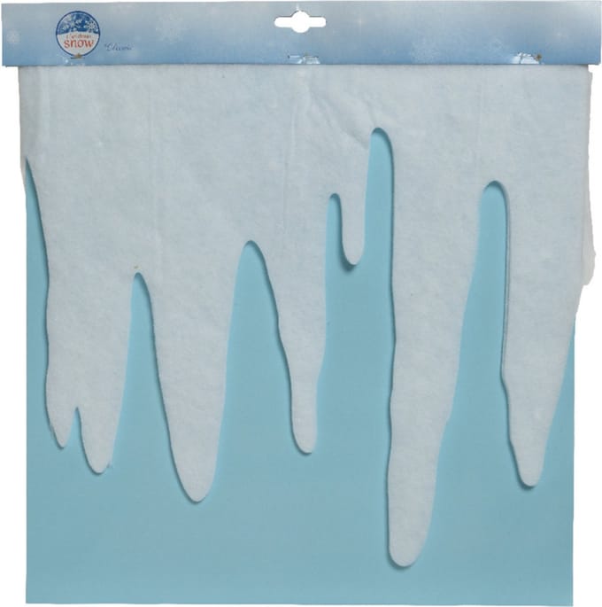 Decoris Ijspegelrand/sneeuwrand - wit - 200 x 32 cm - polyester - sneeuwversiering