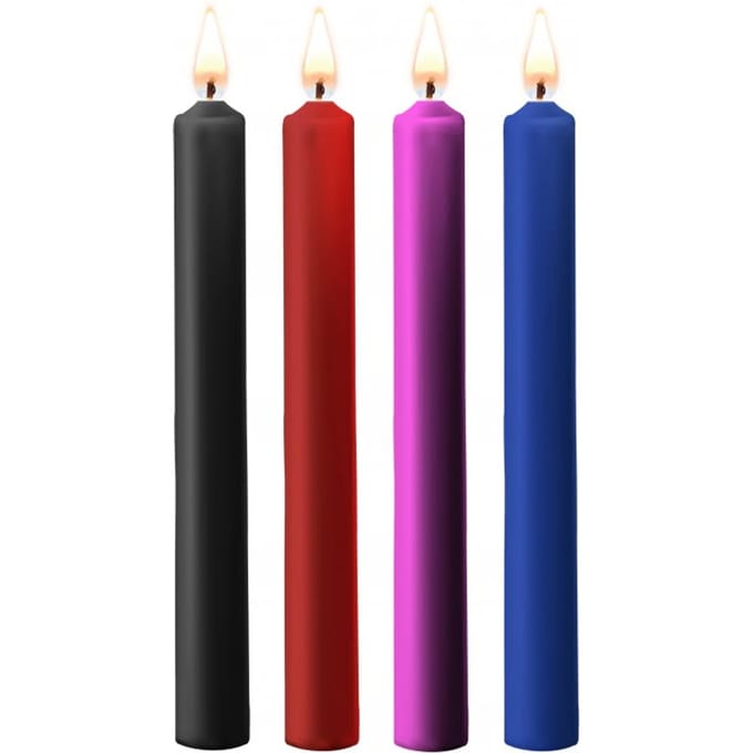 Teasing Wax Candles Large - Parafin - 4-pack - Mixed Colors