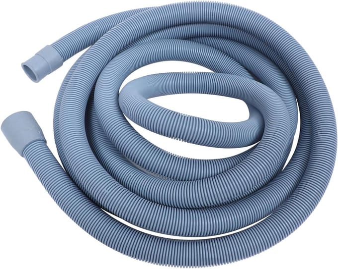 Wasmachine Afvoerslang - Afvoerwaterverlenging - Wastafel Aansluiten - Flexibel Buigbaar - 4 meter - Grijs