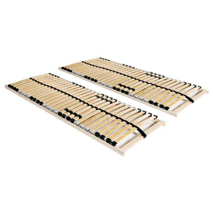 vidaXL - Lattenbodems - 2 - st - met - 28 - latten - 7 - zones - 70x200 - cm