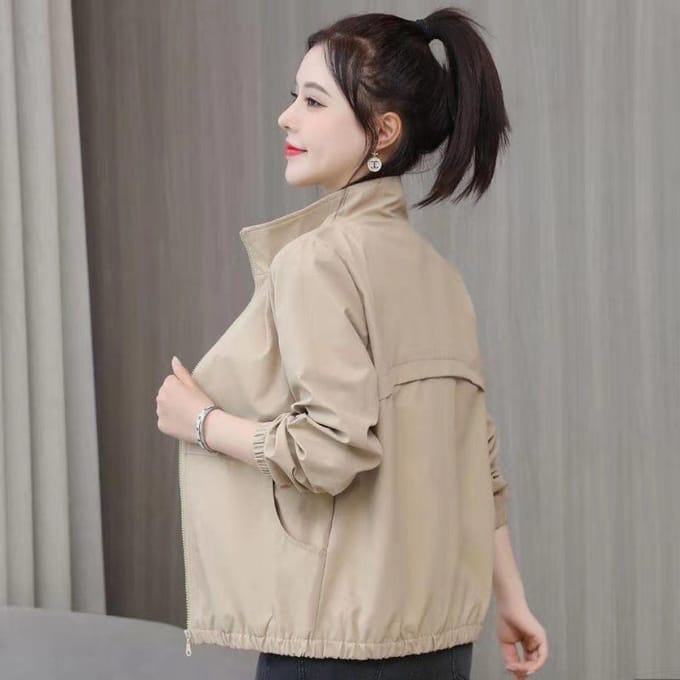 Jas Dames Lente en Herfst Los Wild Vakmanschap Jas Damesjas M beige