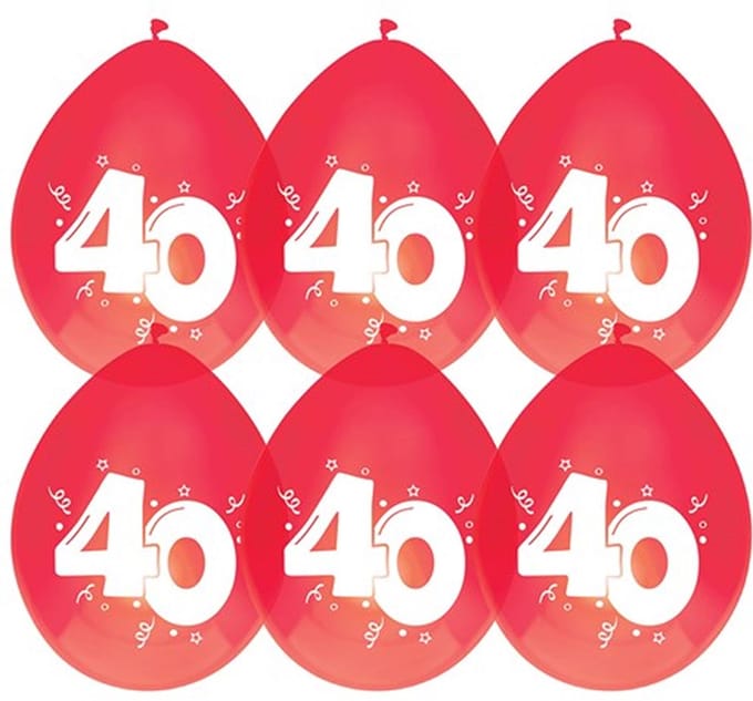 Haza Jubileum/leeftijd ballonnen 40 jaar - 30x stuks - Feestartikelen