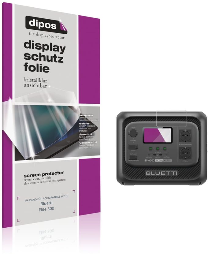 dipos – 4x Beschermfolie geschikt voor Bluetti Elite 300 | Krasbestendige & heldere Screenprotector Ultra-Thin