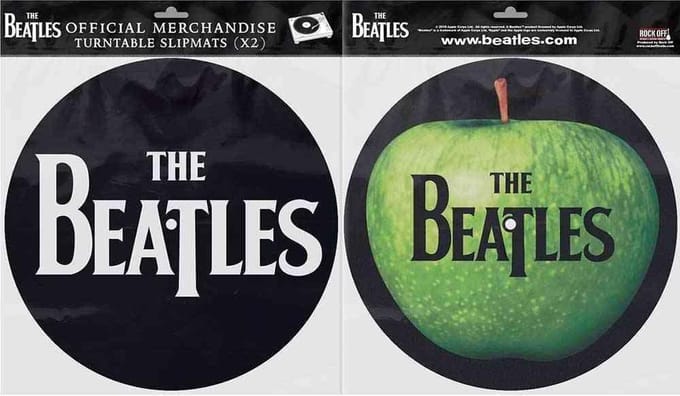 The Beatles - Drop T Logo & Apple Platenspeler Slipmat - Multicolours