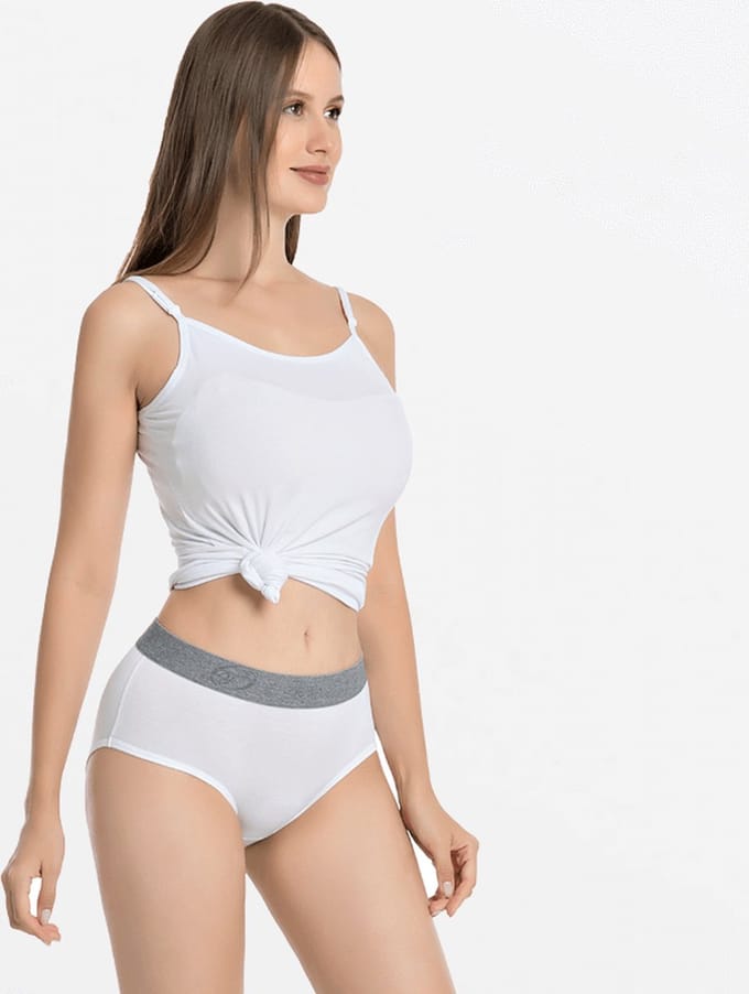 Slip dames bamboe brief wit