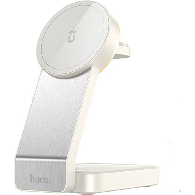 Hoco - 3-in-1 Draadloze Magnetische Oplader - 15W - Wit