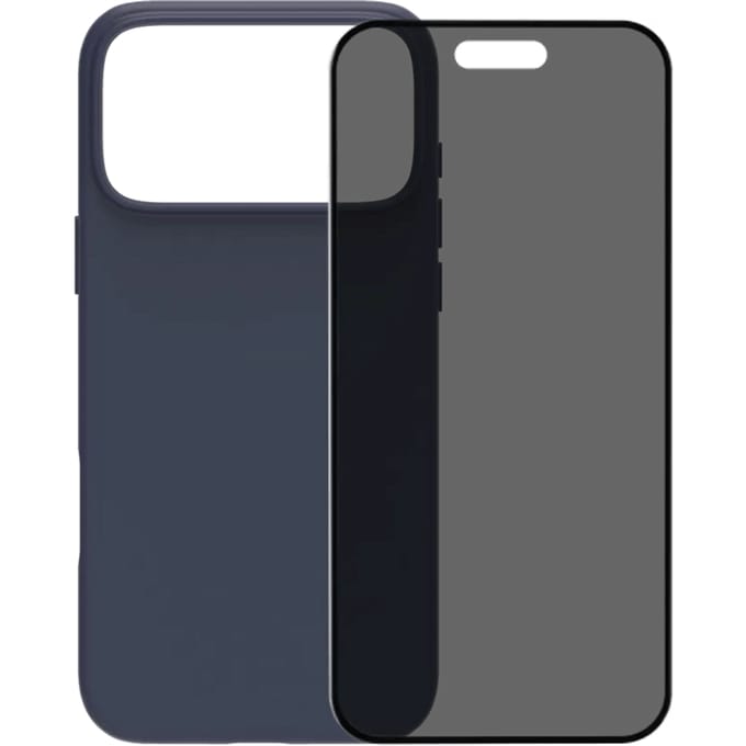 BlueBuilt Protective Back Cover met MagSafe iPhone 17 Pro Max Blauw + BlueBuilt iPhone 17 Pro Max Privacy Screenprotector Glas