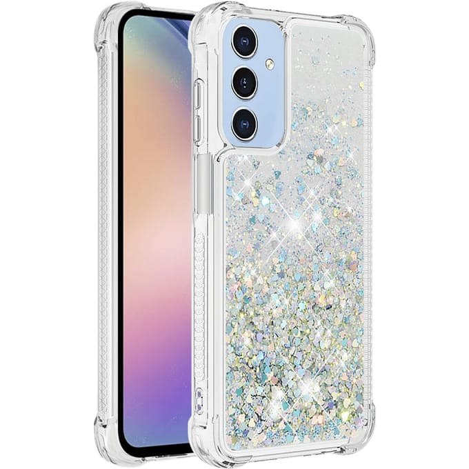 Mocaa Samsung Galaxy A15 5G Valbestendig Glitter Hoesje Zilver