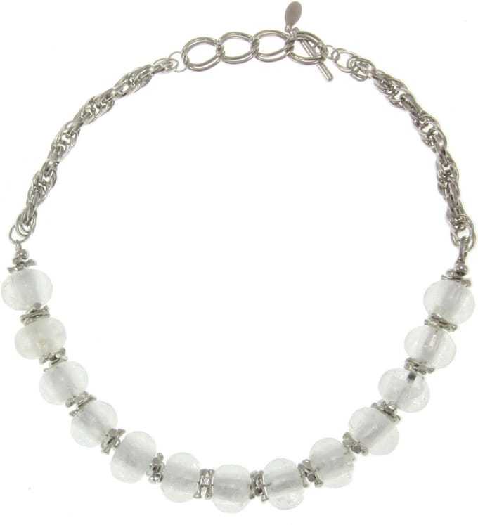 Behave ketting - Glaskralen accessoires - Mode sieraden - Nikkelvrij - 44 cm
