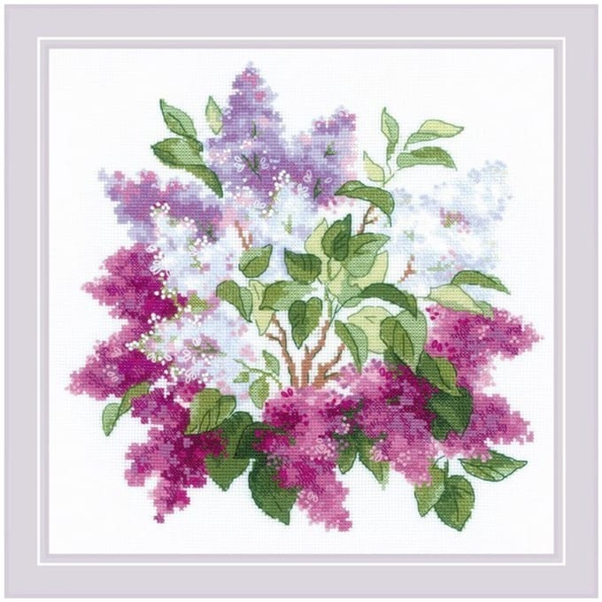 Borduurpakket Lila Bloesems