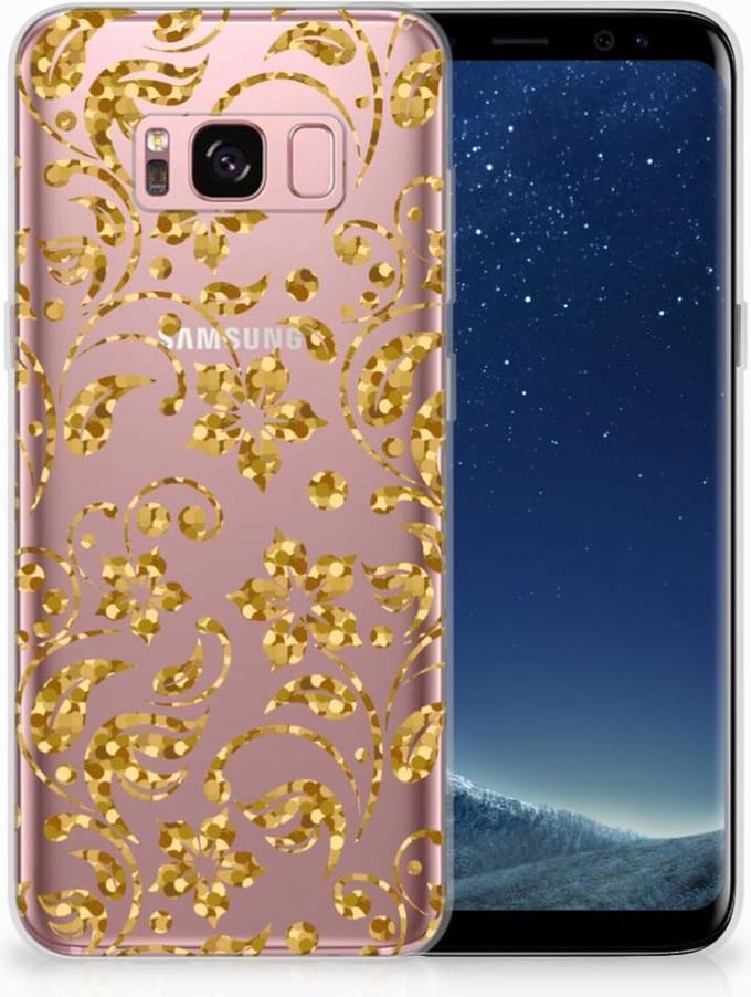 Samsung Galaxy S8 TPU Case Gouden Bloemen